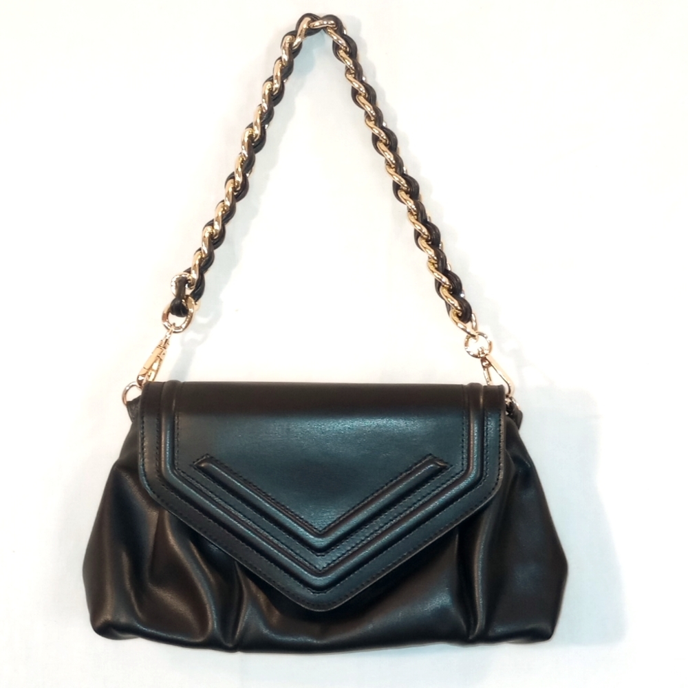 Urban Expressions Adrienne Shoulder Bag Purse Black Gold NWOT